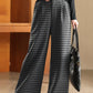 Women Winter Plaid Wide-leg Fleece Pants