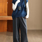 Women Winter Plaid Wide-leg Fleece Pants