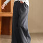 Women Winter Plaid Wide-leg Fleece Pants