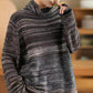 Women Autumn Casual Stripe Knit Turtleneck Sweater