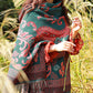 Women Ethnic Flower Tassel Thick Travel Shawl Scarf