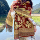 Women Ethnic Flower Tassel Thick Travel Shawl Scarf