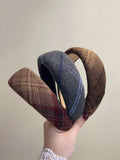 3 Pieces Women Vintage Plaid Hair Brand