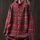 Women Autumn Colorblock Stripe Half-Turtleneck Sweater