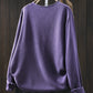 Women Autumn Casual Pure Color V-Neck Sweater