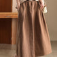 Women Spring Artsy Pure Color Ramie Skirt