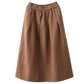 Women Spring Artsy Pure Color Ramie Skirt