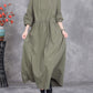 Women Spring Casual Pure Color O-Neck Dress