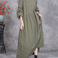 Women Spring Casual Pure Color O-Neck Dress