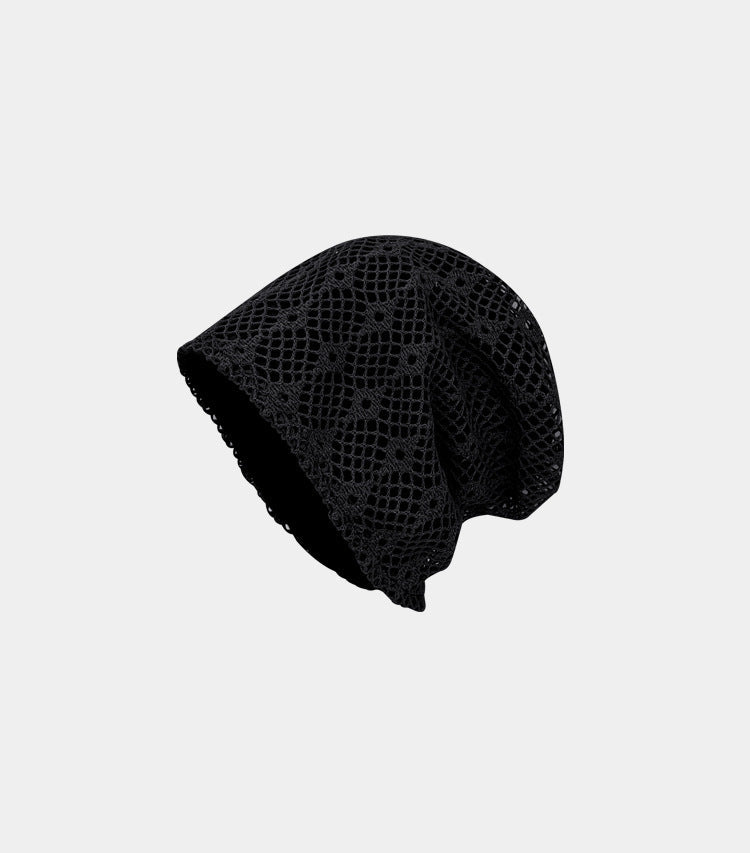 Women Vintage Cutout Dual-layer Cotton Beanie Hat