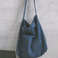 Vintage Solid Denim Spliced Shoulder Bag Handbag