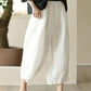 Women Summer Retro Solid Linen Loose Harem Pants