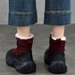 Women Winter Genuine Leather Fleece-lined Platform Boots