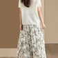 Women Summer Vintage Floral Cotton Loose Skirt