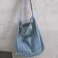 Vintage Solid Denim Spliced Shoulder Bag Handbag