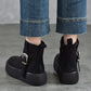 Women Winter Genuine Leather Fleece-lined Platform Boots