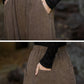 Women Vintage Autumn Solid Loose Ramie Cuffed Pants