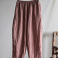 Women Vintage Spring Linen Solid Harem Pants