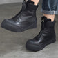 Women Vintage Vintage Leather Zipper Platform Boots