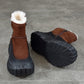 Women Winter Genuine Leather Fleece-lined Platform Boots