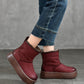 Women Winter Genuine Leather Fleece-lined Platform Boots