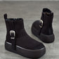 Women Winter Genuine Leather Fleece-lined Platform Boots