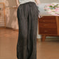 Women Summer Casual Solid Straight Linen Pants