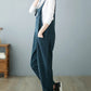 Women Casual Autumn Solid Corduroy Loose Jumpsuits