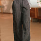 Women Summer Casual Solid Straight Linen Pants