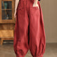 Women Autumn Casual Solid Spliced Cotton Harem Pants