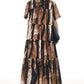 Women Summer Tie-dye Spliced Loose Tiered Dress