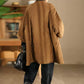 Women Autumn Casual Solid Warm Corduroy Padded Coat