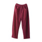 Women Winter Pure Color Fleece-lined Straight Pants