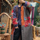 100% Cotton Stand Collar Floral Patchwork Long Coat