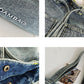 Women Vintage Solid Pocket Denim Handbag Shoulder Bag