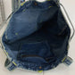 Women Vintage Solid Pocket Denim Handbag Shoulder Bag