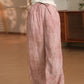 Women Summer Casual Solid Straight Linen Pants