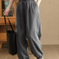 Women Winter Retro Solid Fleece-lined Harem Pants