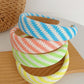 4 Pieces Set Women Artsy Colorblock Knitted Cross Hair Band