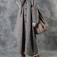 Women Winter Plaid Spliced Wool Long Cardigan Coat