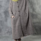 Women Winter Plaid Spliced Wool Long Cardigan Coat