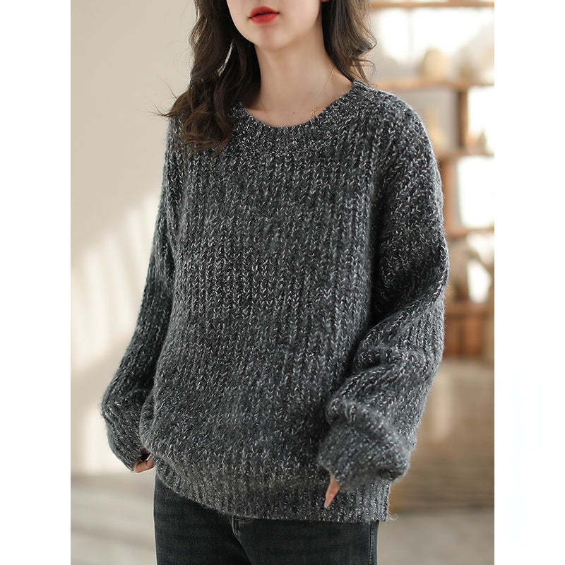 6% Wool And Alpaca Blend Solid Color Sweater