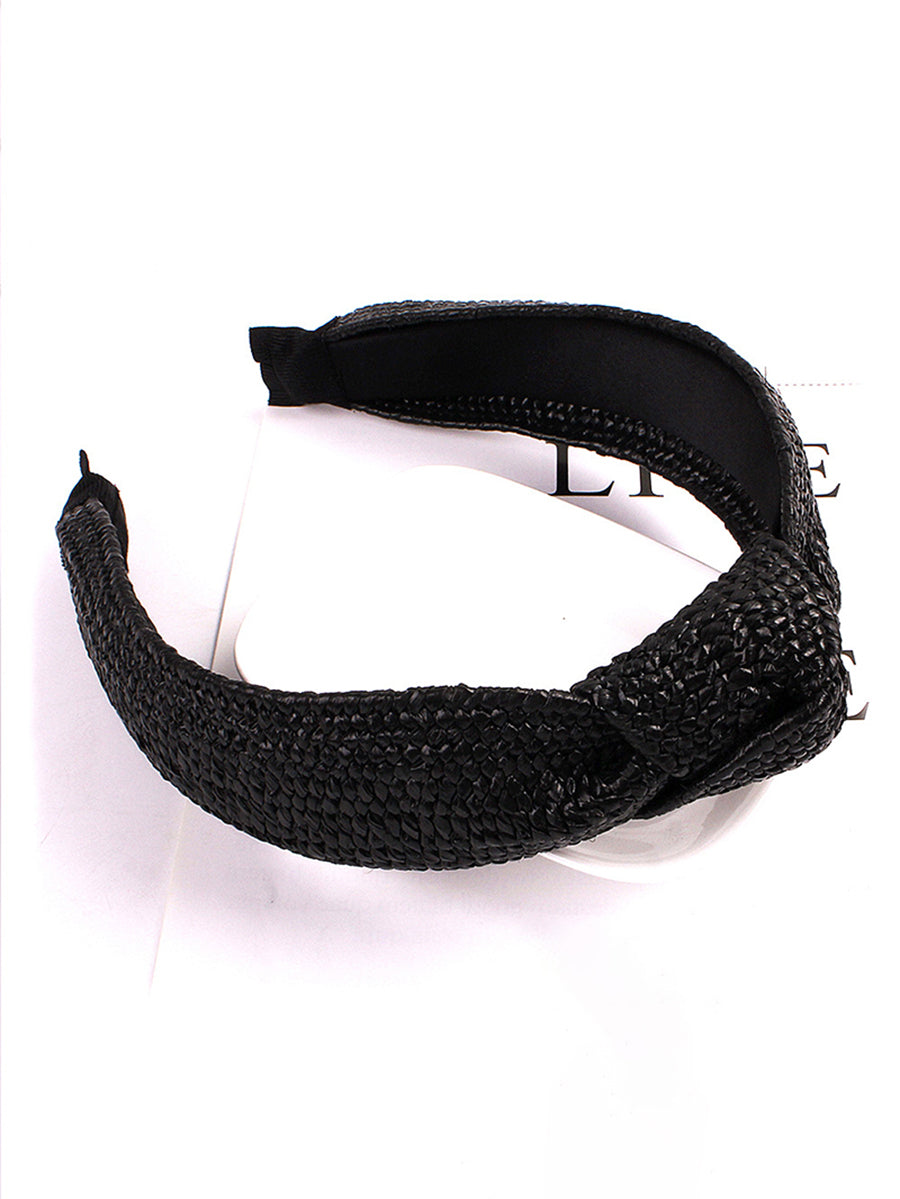 Casual Knot Straw Woven Hair Band - 4 Pieces