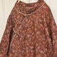 Women Autumn Worn Button Flower Loose Linen Dress