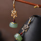 Hollow Accessory Cloisonne Aventurine Earrings