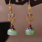 Hollow Accessory Cloisonne Aventurine Earrings