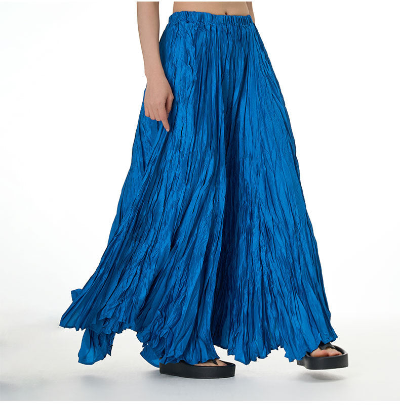 Plus-Size Loose Senior Style Pleated Skirt