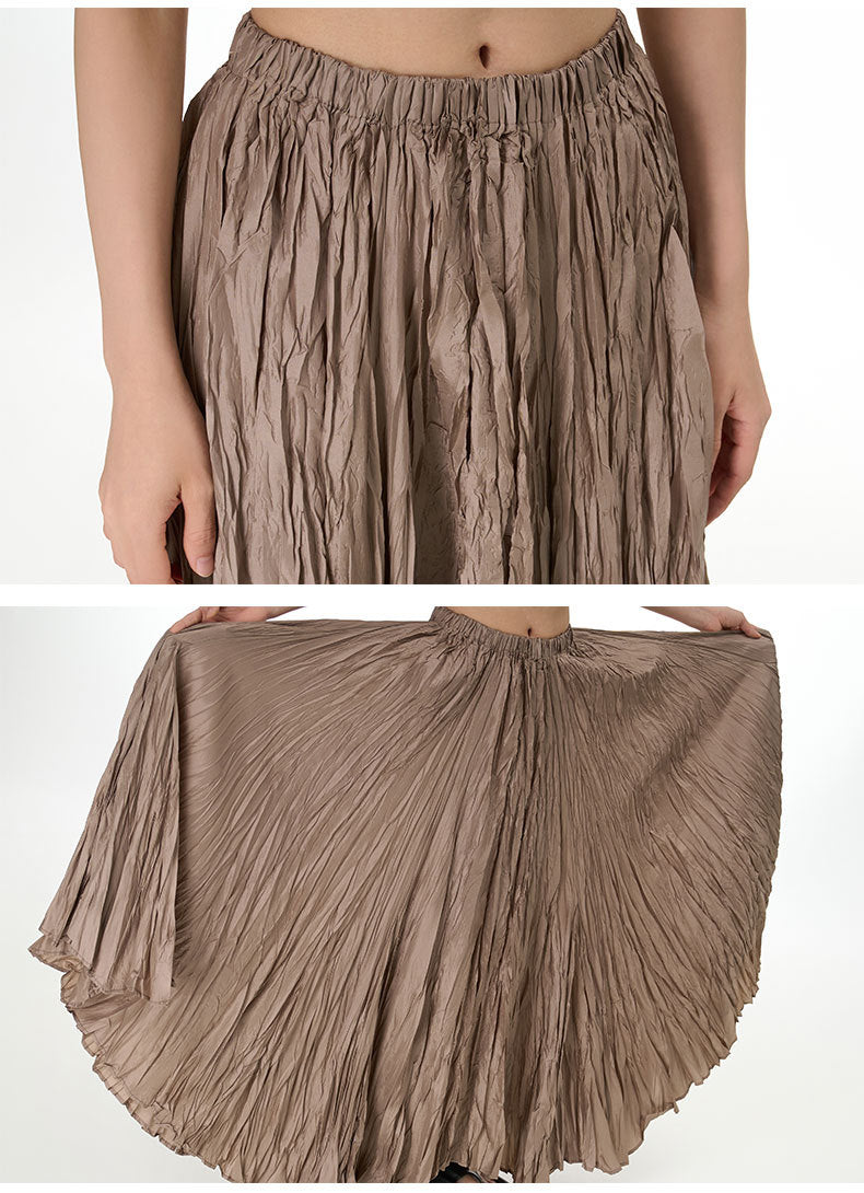 Plus-Size Loose Senior Style Pleated Skirt