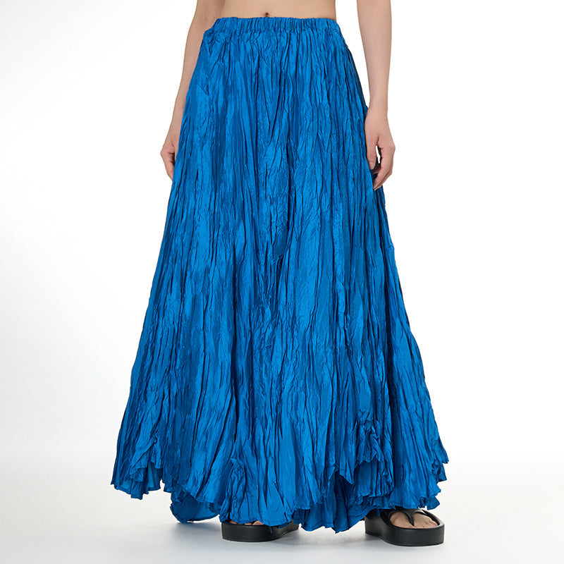 Plus-Size Loose Senior Style Pleated Skirt