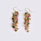 Natural Tourmaline Gravel Long Handmade Stud Earrings